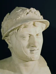 Buste van Pyrrhus (312-272 v.Chr.) (marmer) (detail)